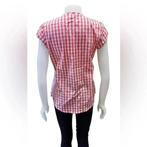 U.S. Polo Assn Red Checkered Short Sleeve Top  Size Medium - Picture 2 of 8